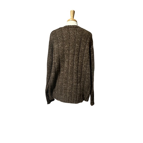 Eddie Bauer Heritage 100% Wool Sweater  Crew Neck Knit Brown Pullover Large - Picture 5 of 8